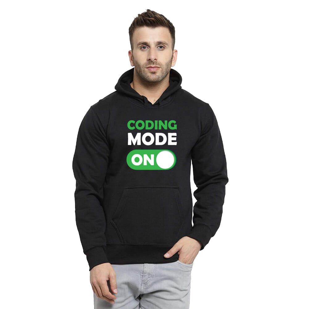 Coding Mode On Unisex Black  Hoodie Without Zip